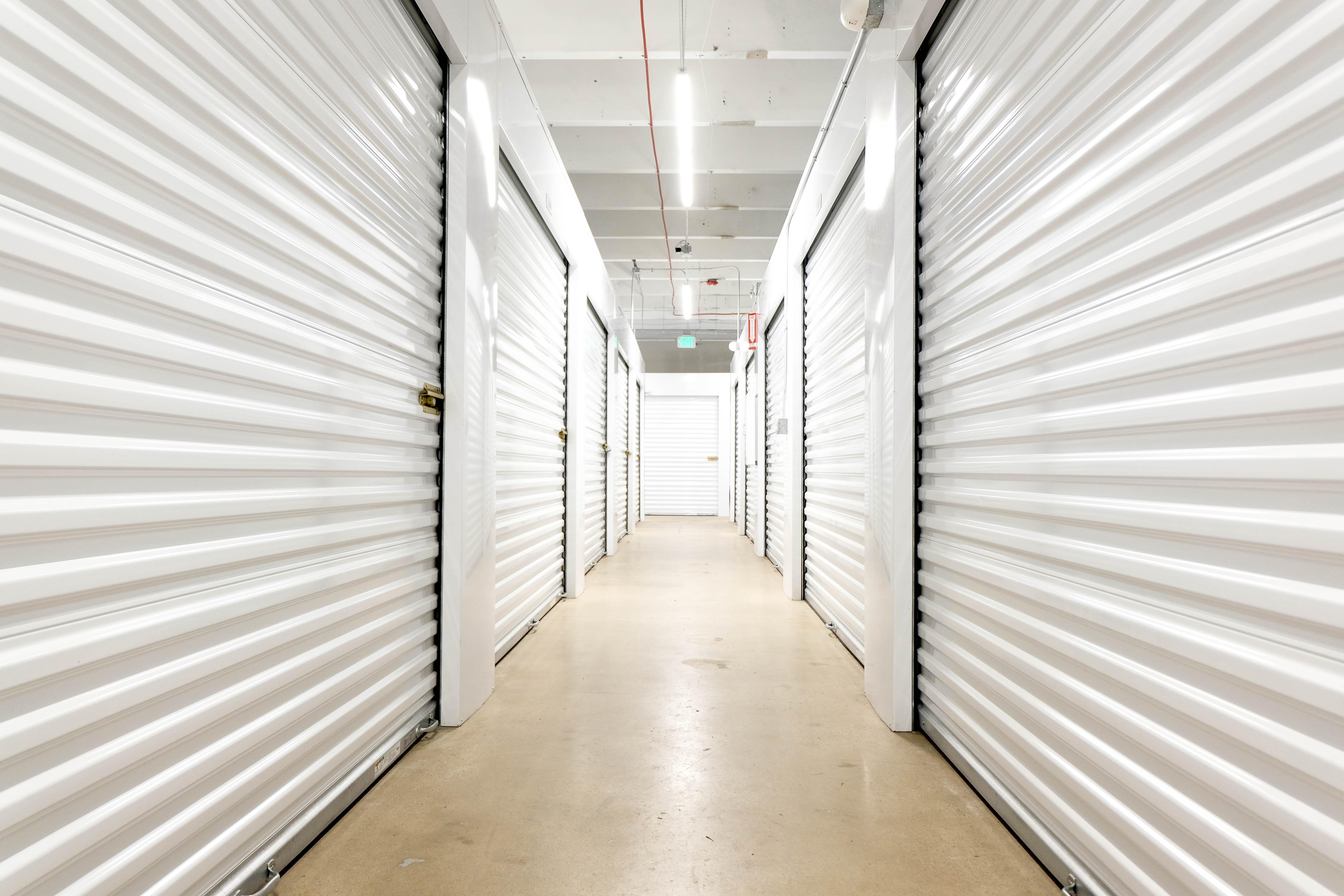 Hall of White Indoor Storage Units